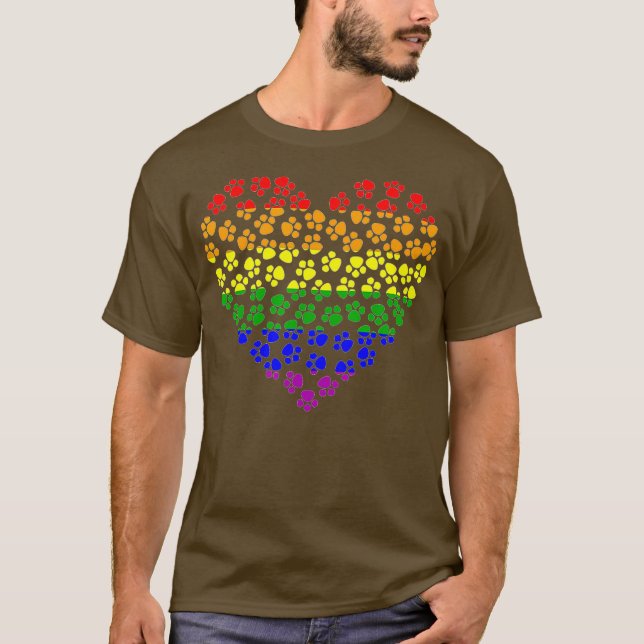 Camiseta Pasta arcoiris Imprimir corazón Bandera del Orgull (Anverso)