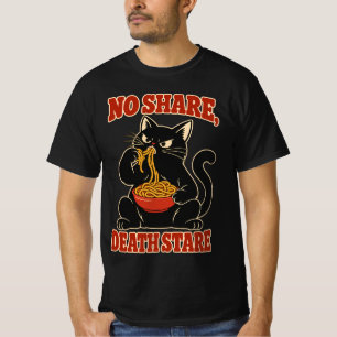 Camiseta Pasta de gato negro sin compartir mirada de muerte