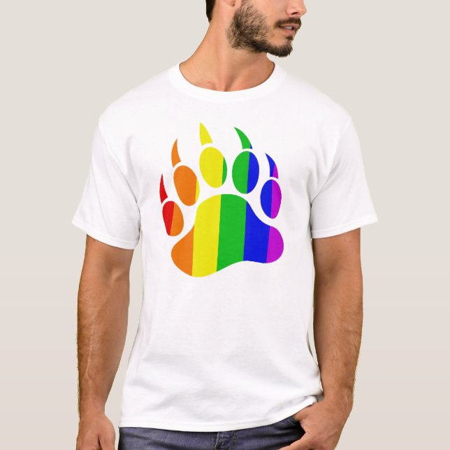 Camiseta Pasta de oso gay arco iris (Anverso)