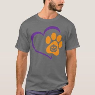Camiseta Pasta de perro del corazón Imprimir calabaza vaga 