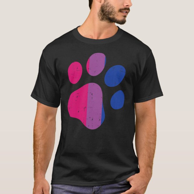 Camiseta Pasta de perro imprime Bandera bisexual LGBTQ Orgu (Anverso)