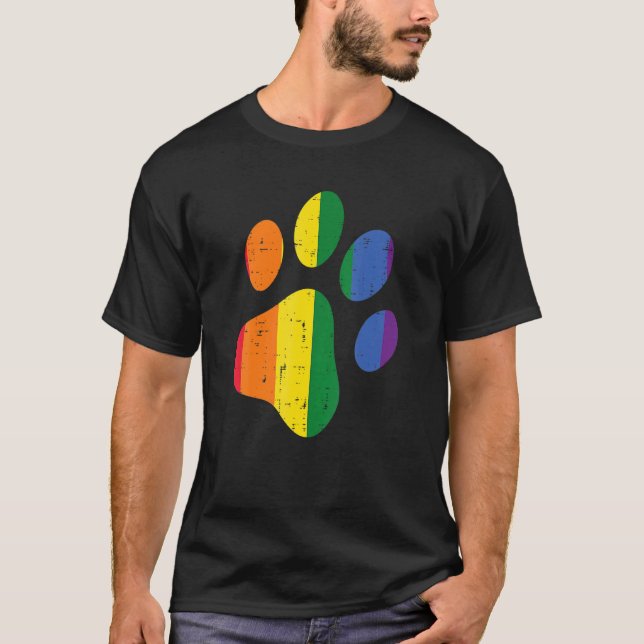 Camiseta Pasta De Perro Imprimir Lgbtq Bandera Arcoiris All (Anverso)