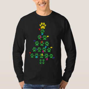 Camiseta Pasta Imprimir gato de perro de árbol de Navidad