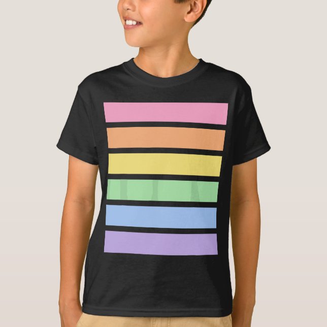 Camiseta Pastel arcoiris a rayas (Anverso)