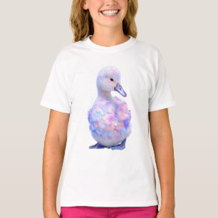 Camiseta Pastel Arcoíris Iridescente Patito Esponjoso Niños
