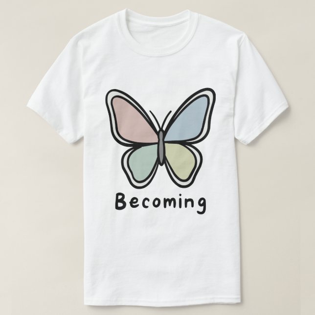 Camiseta Pastel Butterfly Becoming (Diseño del anverso)