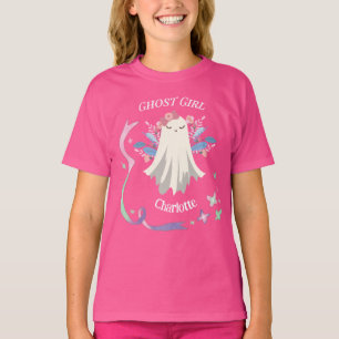 Camiseta Pastel caprichoso en Chica fantasma de color rosa 