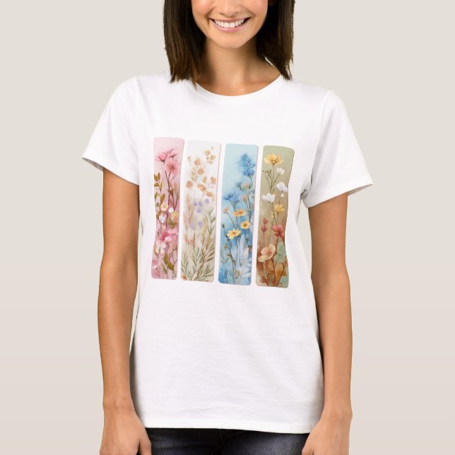 CAMISETA PASTEL COLORED WILDFLOWER BRUSHSTROKES (Anverso)