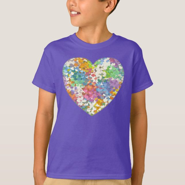 Camiseta Pastel Confetti Hearts Purple T-Shirt (Anverso)
