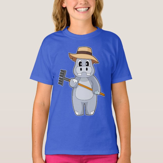 Camiseta Pastel de agricultores Hippo (Anverso)