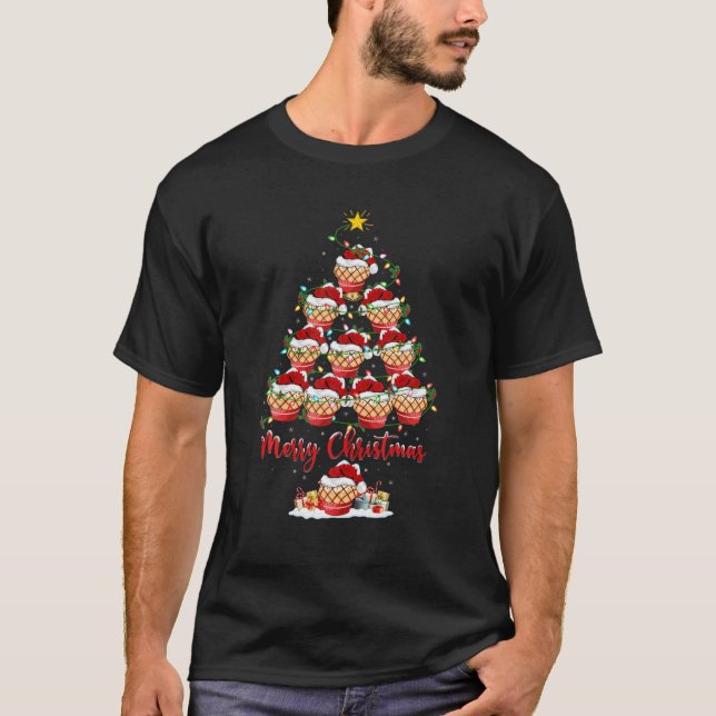 Camiseta Pastel de bizcocho de Navidad a juego con Santa Cu (Anverso)