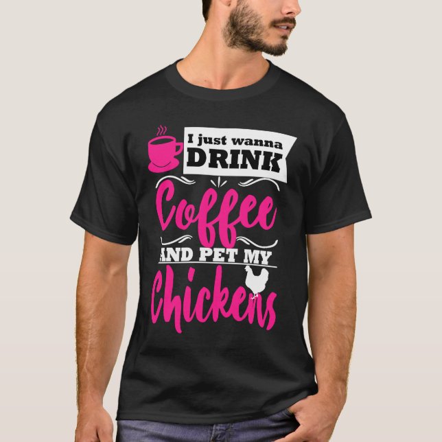 Camiseta Pastel de café con tema para agricultor de pollo (Anverso)
