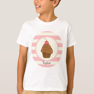 Camiseta Pastel de chocolate con rayas de cerezo y rosa