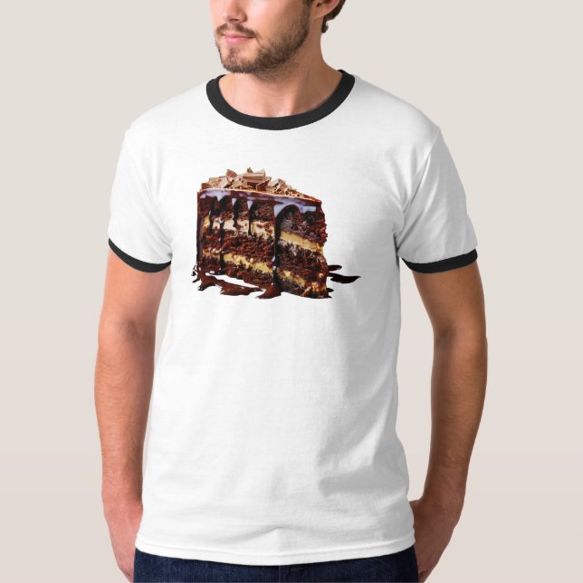 Camiseta Pastel de chocolate de varias capas indulgente de  (Anverso)