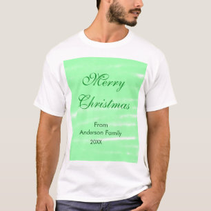 Camiseta Pastel de color verde acuarela feliz navidad navid