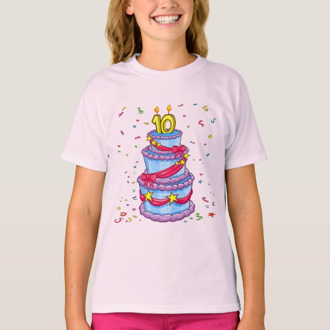 Camiseta Pastel de cumpleaños (Anverso)