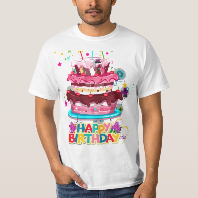 Camiseta Pastel de cumpleaños (Anverso)