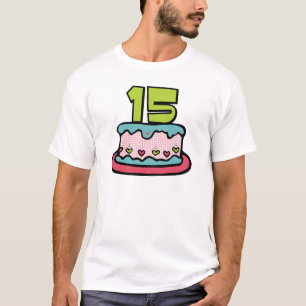 Camiseta Pastel de cumpleaños de 15 años