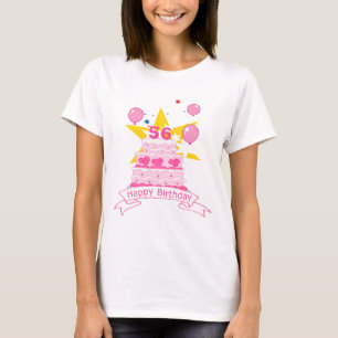 Camiseta Pastel de cumpleaños de 56 años