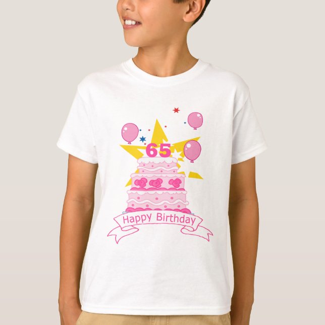 Camiseta Pastel de cumpleaños de 65 años (Anverso)