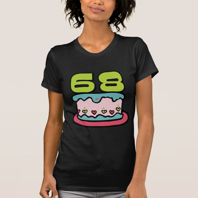 Camiseta Pastel de cumpleaños de 68 años (Anverso)