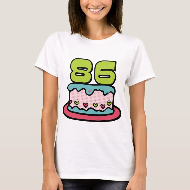 Camiseta Pastel de cumpleaños de 86 años (Anverso)
