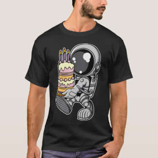 Camiseta Pastel de cumpleaños de astronauta