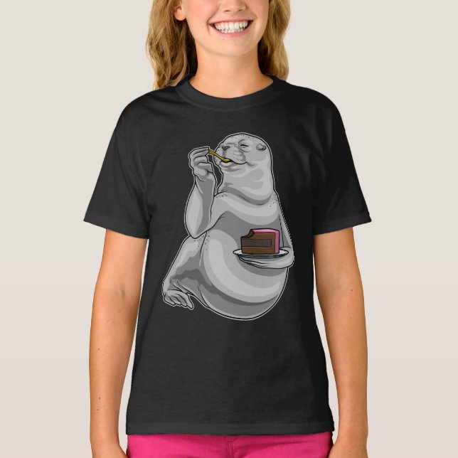 Camiseta Pastel de cumpleaños de foca (Anverso)