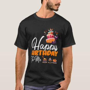 Camiseta Pastel de Cumpleaños de Gato de Halloween Cupcake 