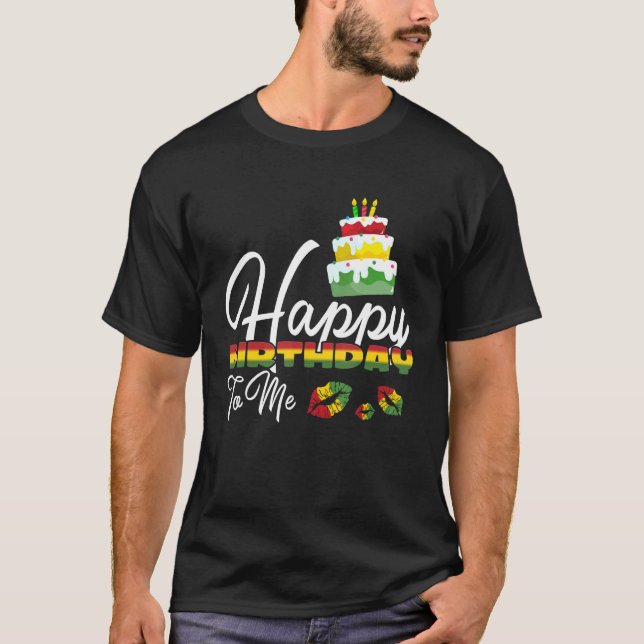 Camiseta Pastel de cumpleaños de Jamaica: Feliz cumpleaños  (Anverso)