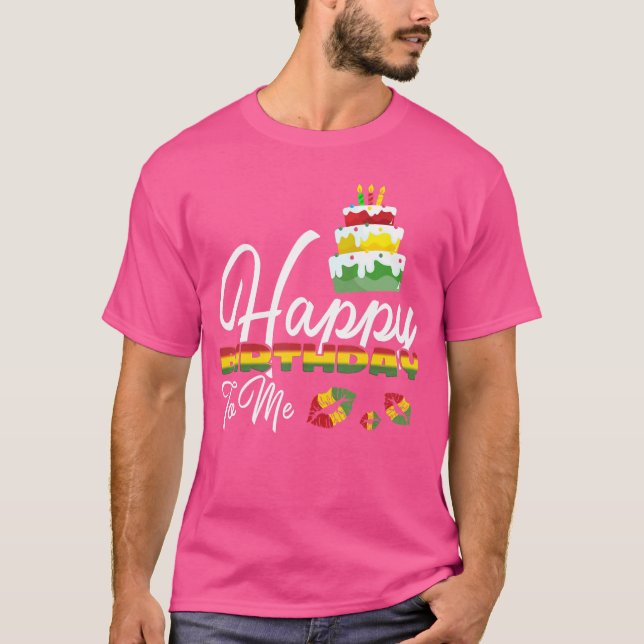 Camiseta Pastel de cumpleaños de Jamaica: Feliz cumpleaños  (Anverso)