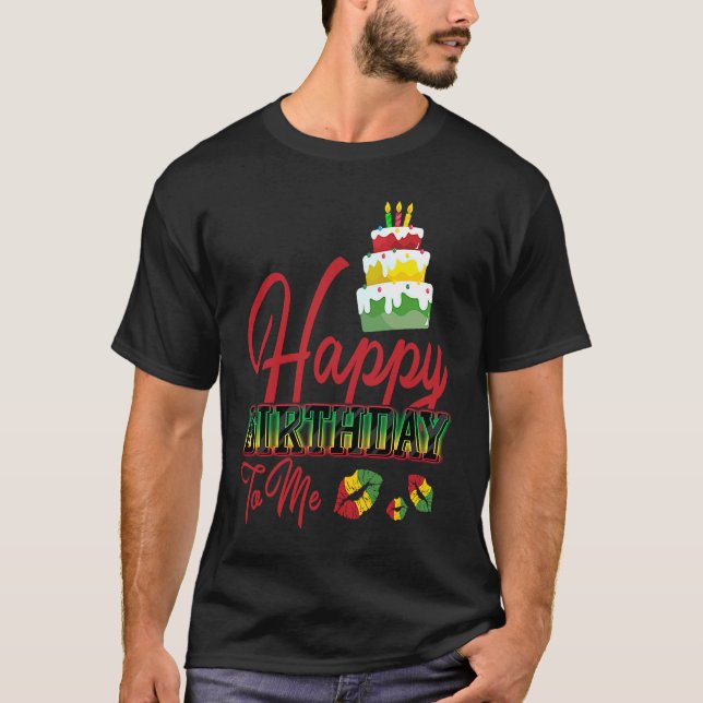 Camiseta Pastel de cumpleaños de Jamaica: Feliz cumpleaños  (Anverso)