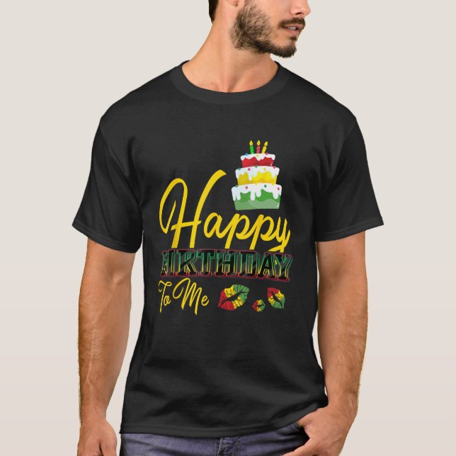 Camiseta Pastel de cumpleaños de Jamaica: Feliz cumpleaños  (Anverso)