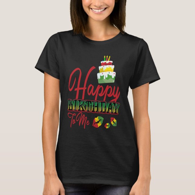Camiseta Pastel de cumpleaños de Jamaica: Feliz cumpleaños  (Anverso)