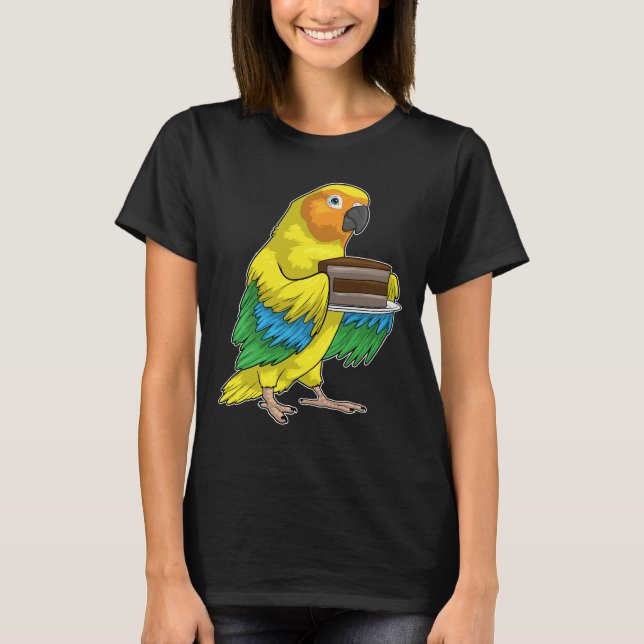 Camiseta Pastel de cumpleaños de loros (Anverso)