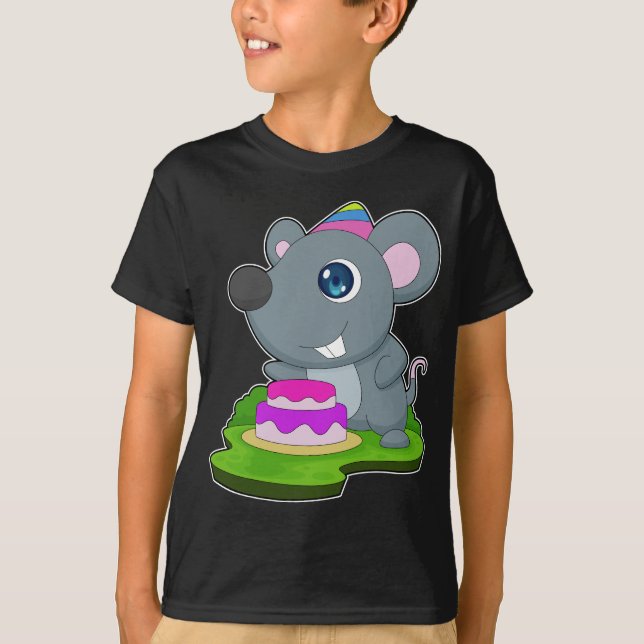 Camiseta Pastel de cumpleaños del ratón (Anverso)