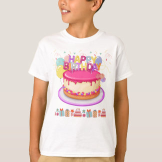 Camiseta Pastel de cumpleaños feliz