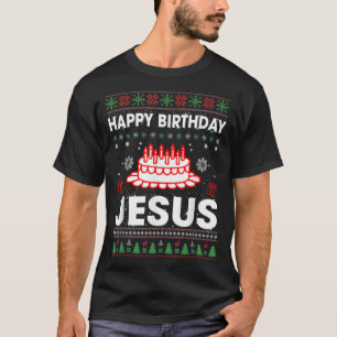 Camiseta pastel de cumpleaños feliz cumpleaños Jesús Mujere