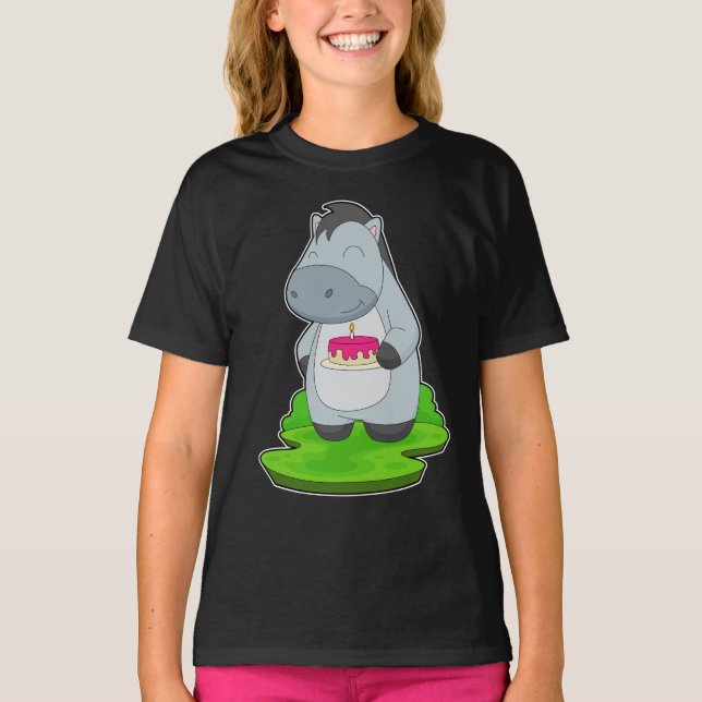 Camiseta Pastel de cumpleaños para caballos (Anverso)