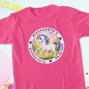 Camiseta Pastel de Cumpleaños Personalizado Mágico Unicorni