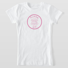 Camiseta Pastel de cumpleaños rosa vintage