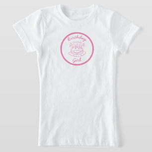 Camiseta Pastel de cumpleaños rosa vintage