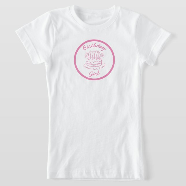 Camiseta Pastel de cumpleaños rosa vintage (Distribución)