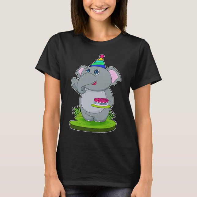 Camiseta Pastel de elefante Fiesta gorra (Anverso)