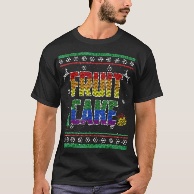 Camiseta Pastel de fruta LGBT Orgullo gay Navidades feos su (Anverso)