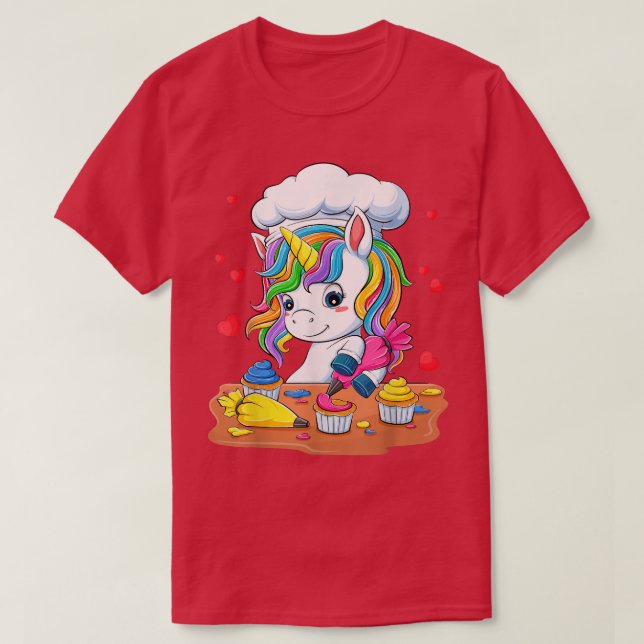 Camiseta Pastel de pan de unicornio con Chicas de niños arc (Diseño del anverso)