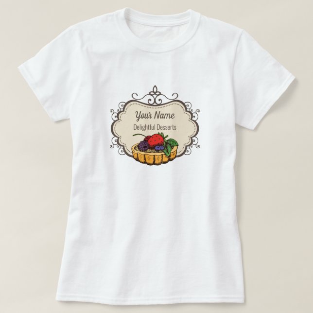 Camiseta Pastel de panadería de personalizable (Diseño del anverso)