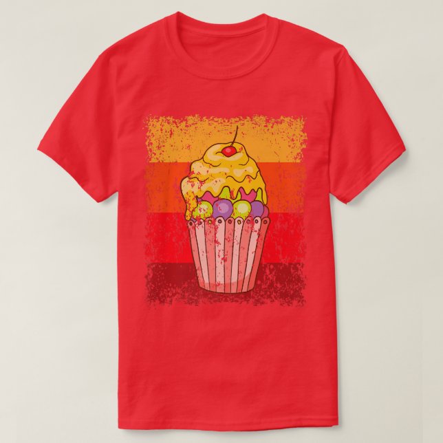 Camiseta Pastel de torta de pan panadería Pastel de retro 1 (Diseño del anverso)