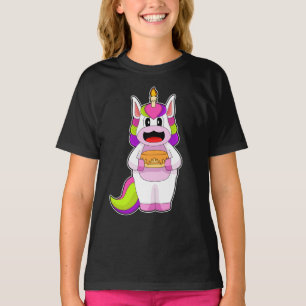 Camiseta Pastel de Velas de Cumpleaños de Unicornio