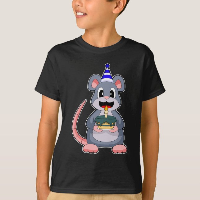 Camiseta Pastel de velas de cumpleaños del ratón (Anverso)